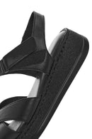 Women's Black Ankle Strap Chunky Sole Leather Comfort Sandals | Derimod