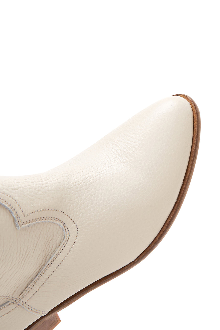 Women's Beige Leather Cowboy Boots