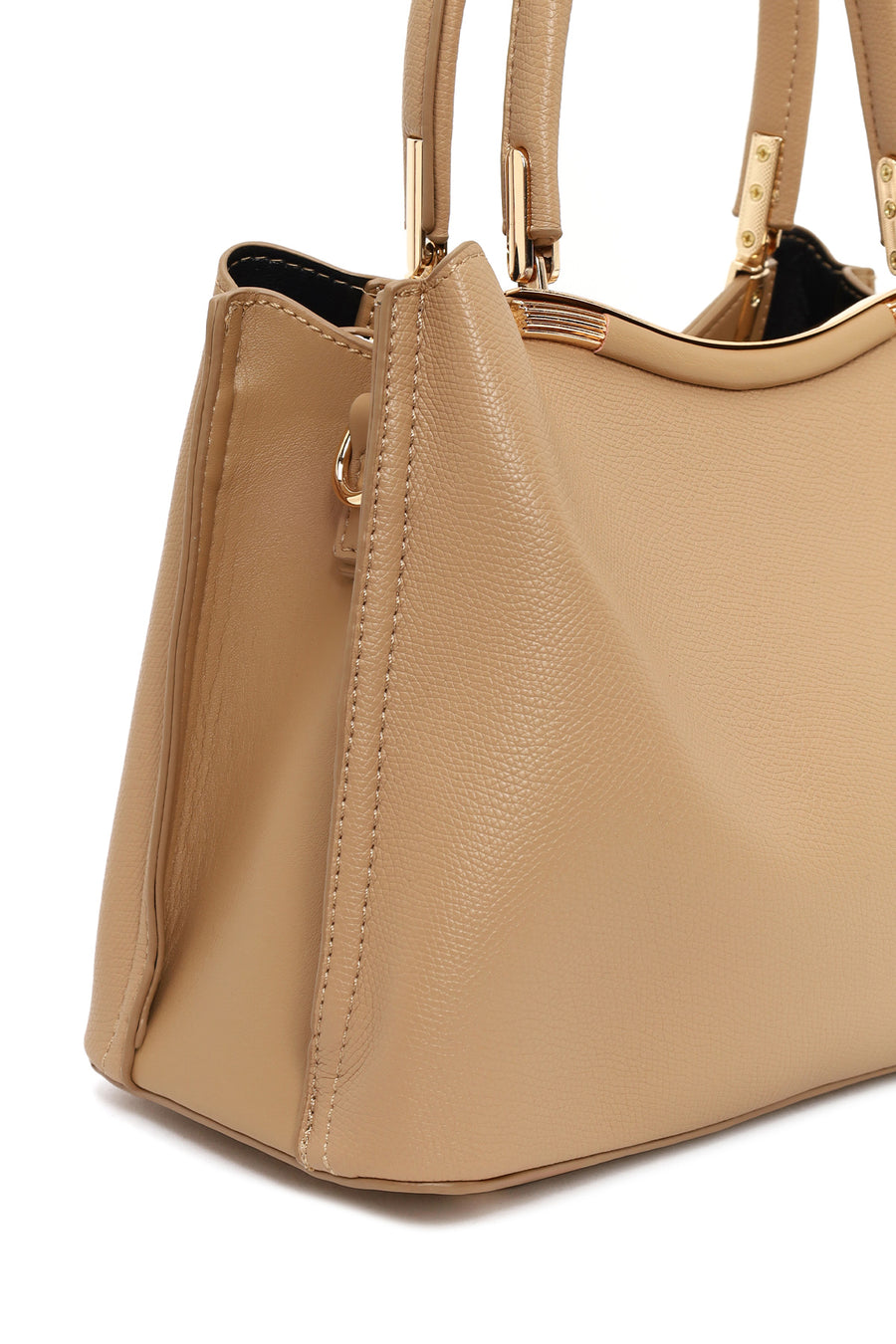 Woman Beige Long-Strap Shoulder Bag