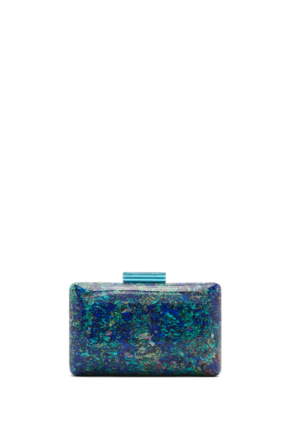 Women's Green Long Chain Strap Patterned Mini Clutch Evening Bag