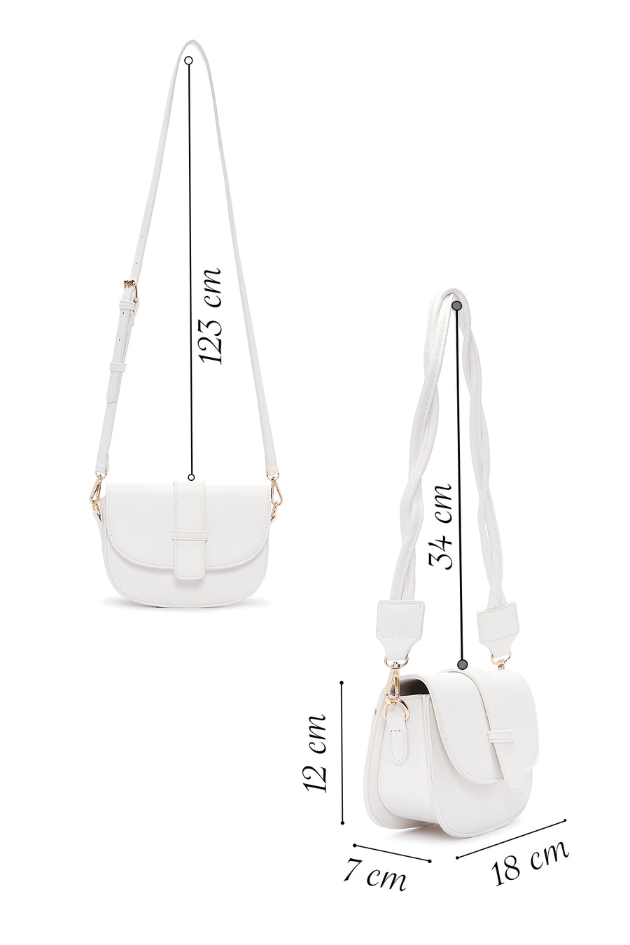 Women's White Long Strap Shoulder Bag