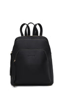 Woman Black Leather Backpack | Derimod
