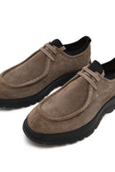 Men's Mink Lace-Up Thick-Soled Suede Leather Casual Shoes | Derimod