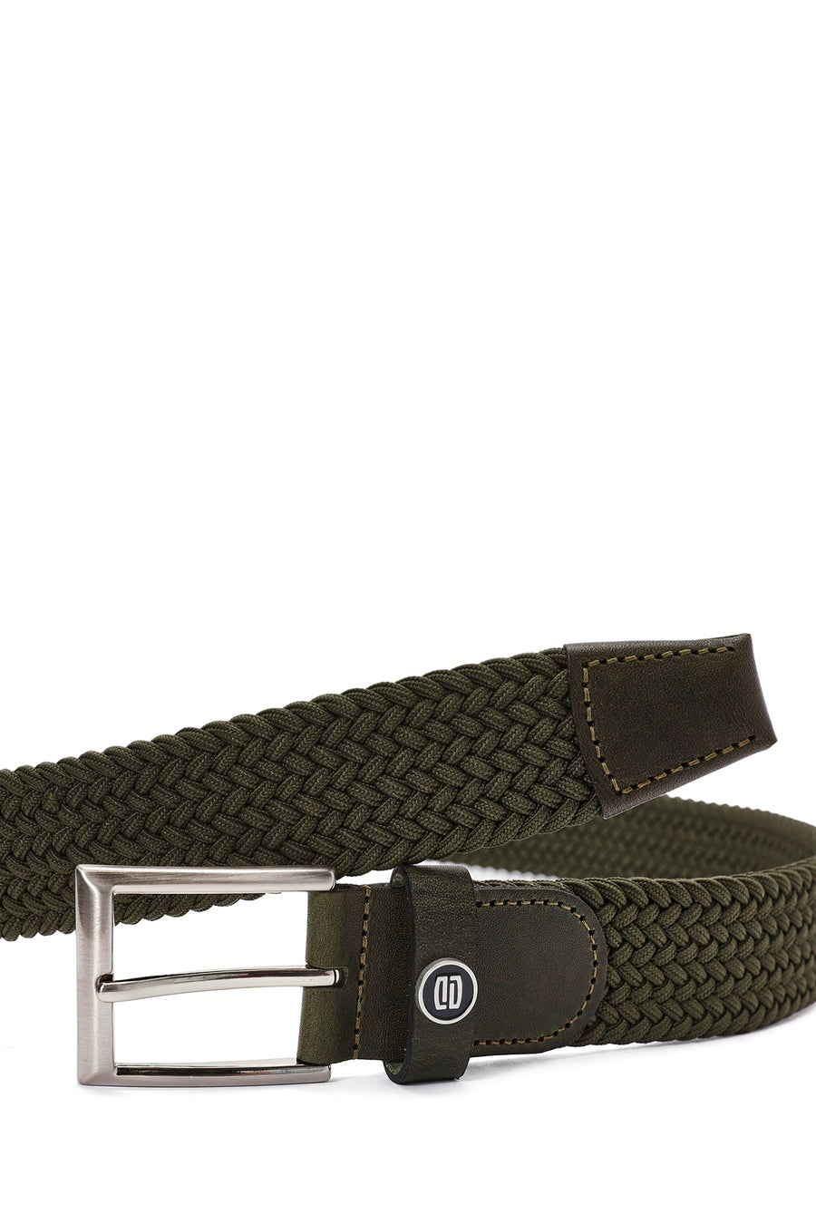 Men's Green Braided Leather Belt
