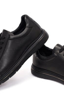 Male Black Lace-Up Leather Sneaker | Derimod