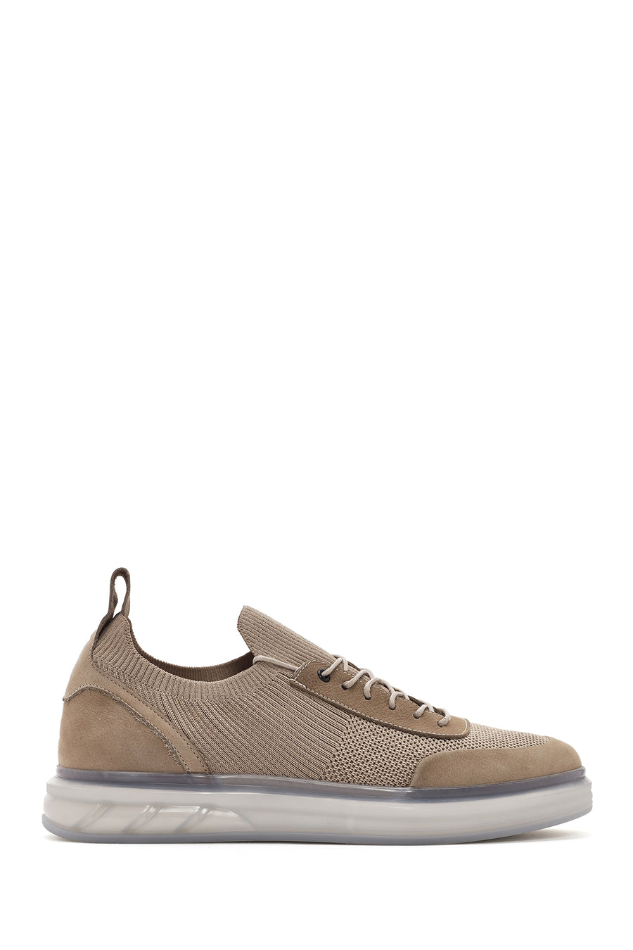 Men's Mink Thick Sole Lace Up Fabric Sneaker 24SFD63686F | Derimod