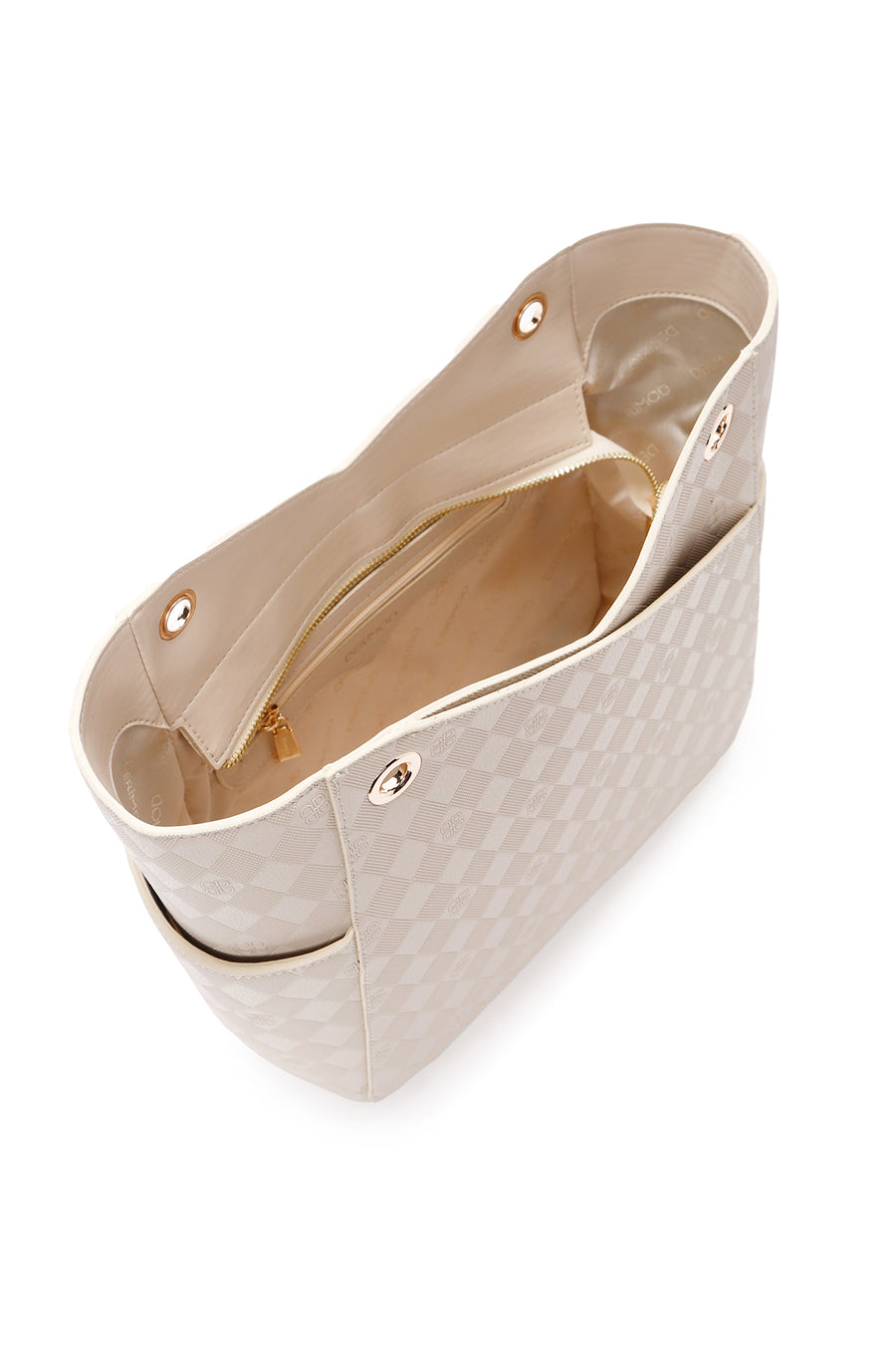 Women's Cream Printed Shoulder Bag