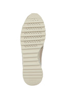 Geox Women's Beige Tabelya Leather Thick Heeled Lace-up Sneaker | Derimod