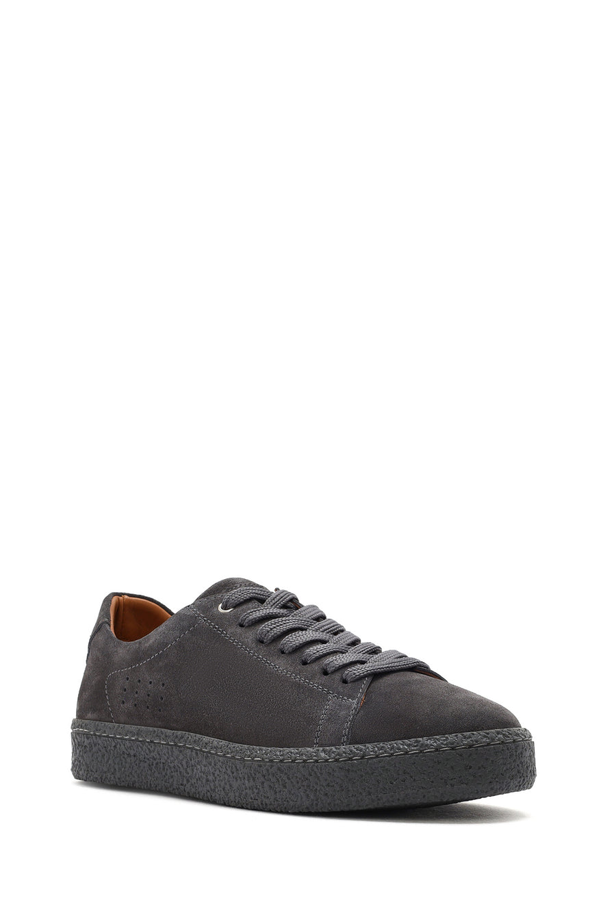 Erkek Gri Bağcıklı Süet Deri Sneaker