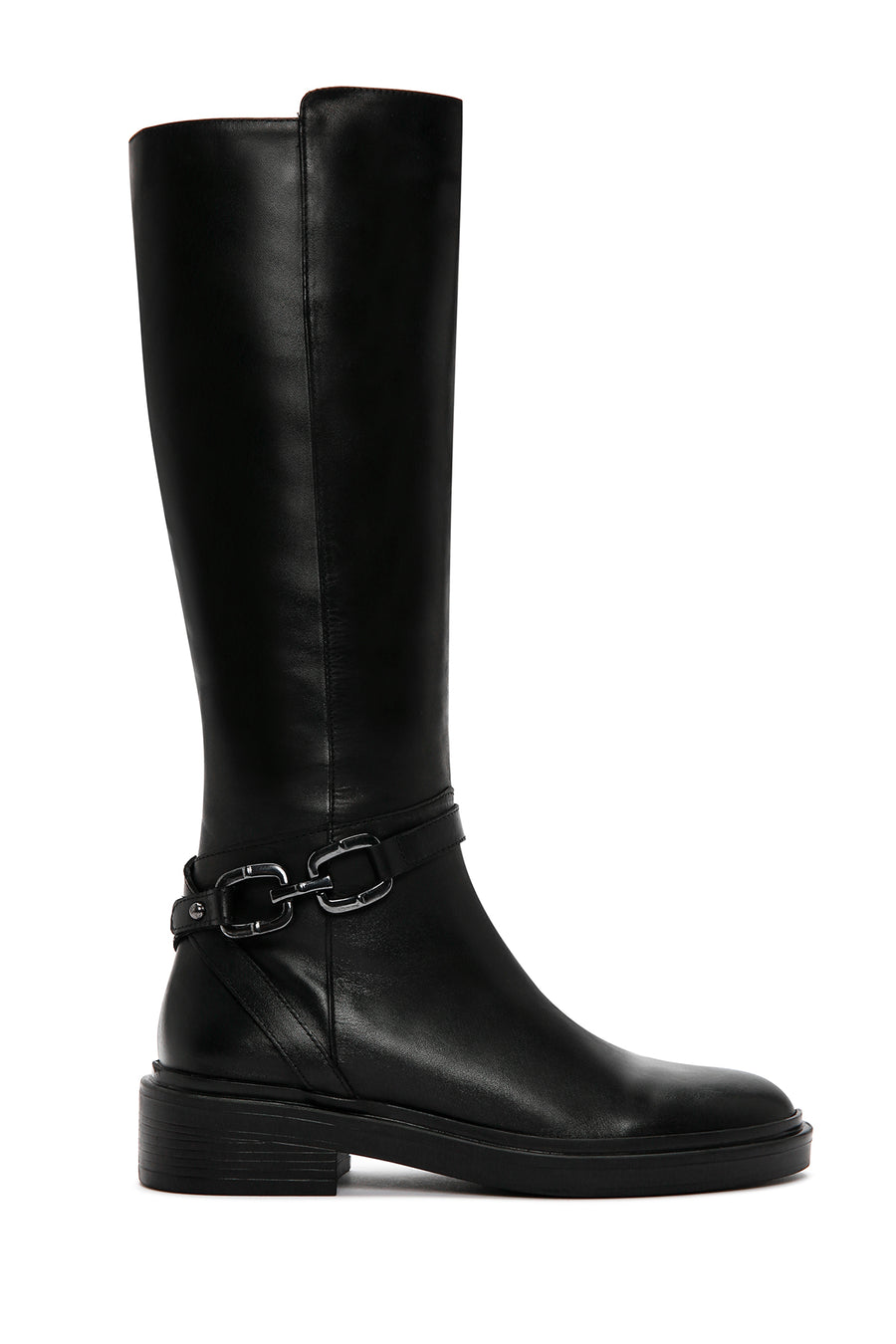 Woman Black Zippered Buckle Detail Leather Casual Boots 25WFD161218 | Derimod