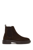 Male Brown Thick-Soled Suede Chelsea Boots | Derimod