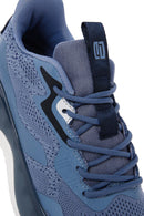Derimod Zero Men's Blue Lace-Up Thick Sole Fabric Sneaker | Derimod