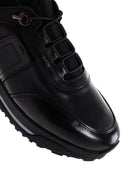 Erkek Siyah Deri Casual Sneaker | Derimod