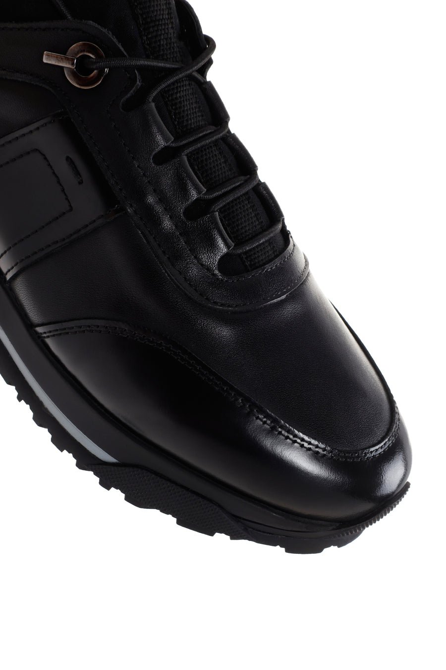 Erkek Siyah Deri Casual Sneaker