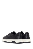 Men's Black Thick Sole Lace Up Leather Sneaker | Derimod