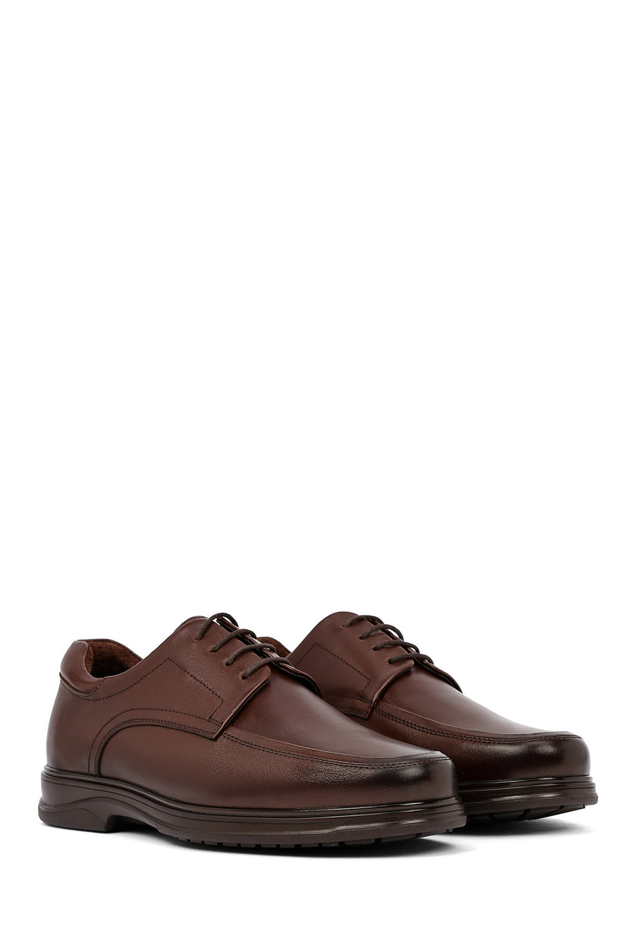 Men's Brown Lace-Up Leather Casual Shoes