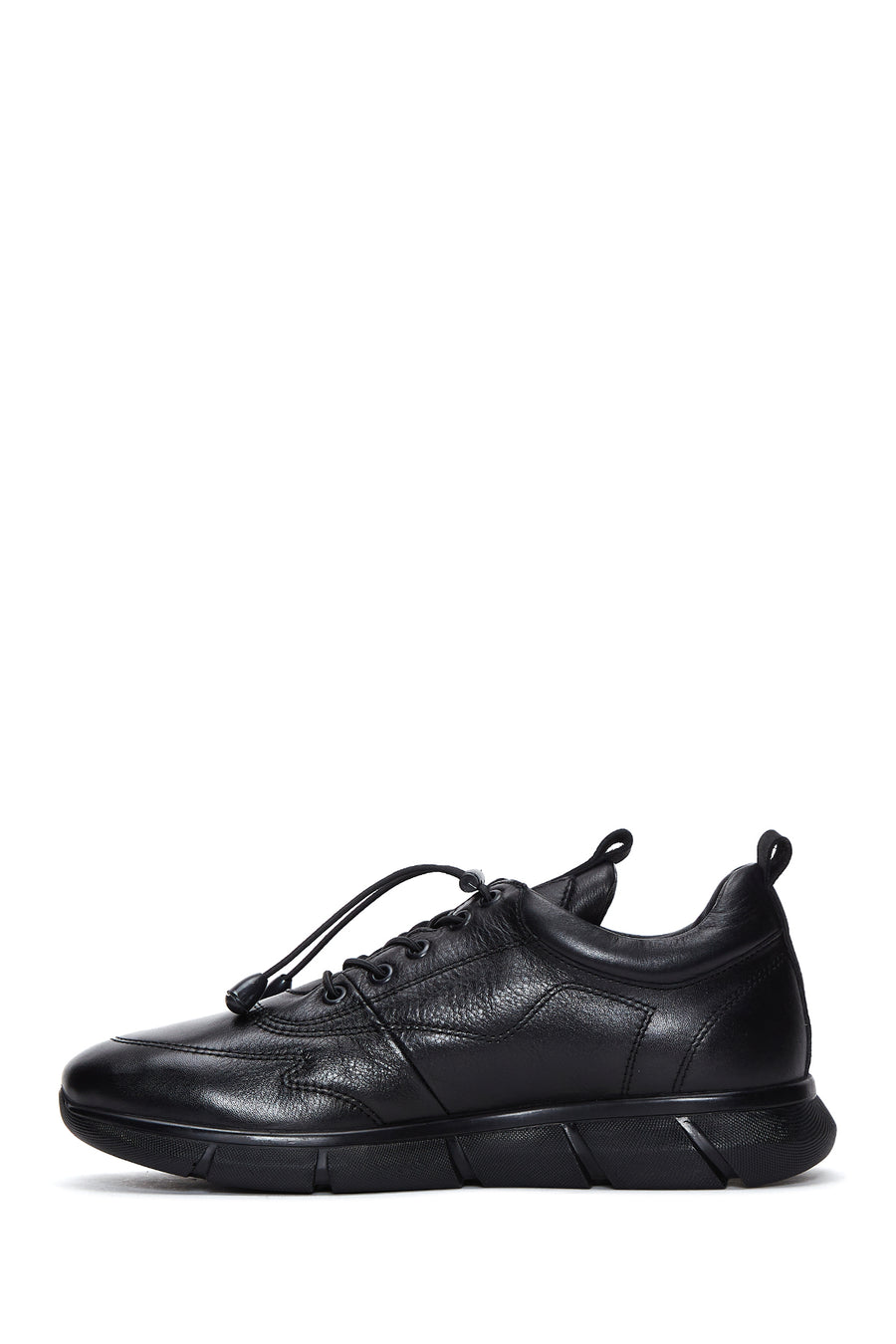 Men's Black Leather Casual Sneaker