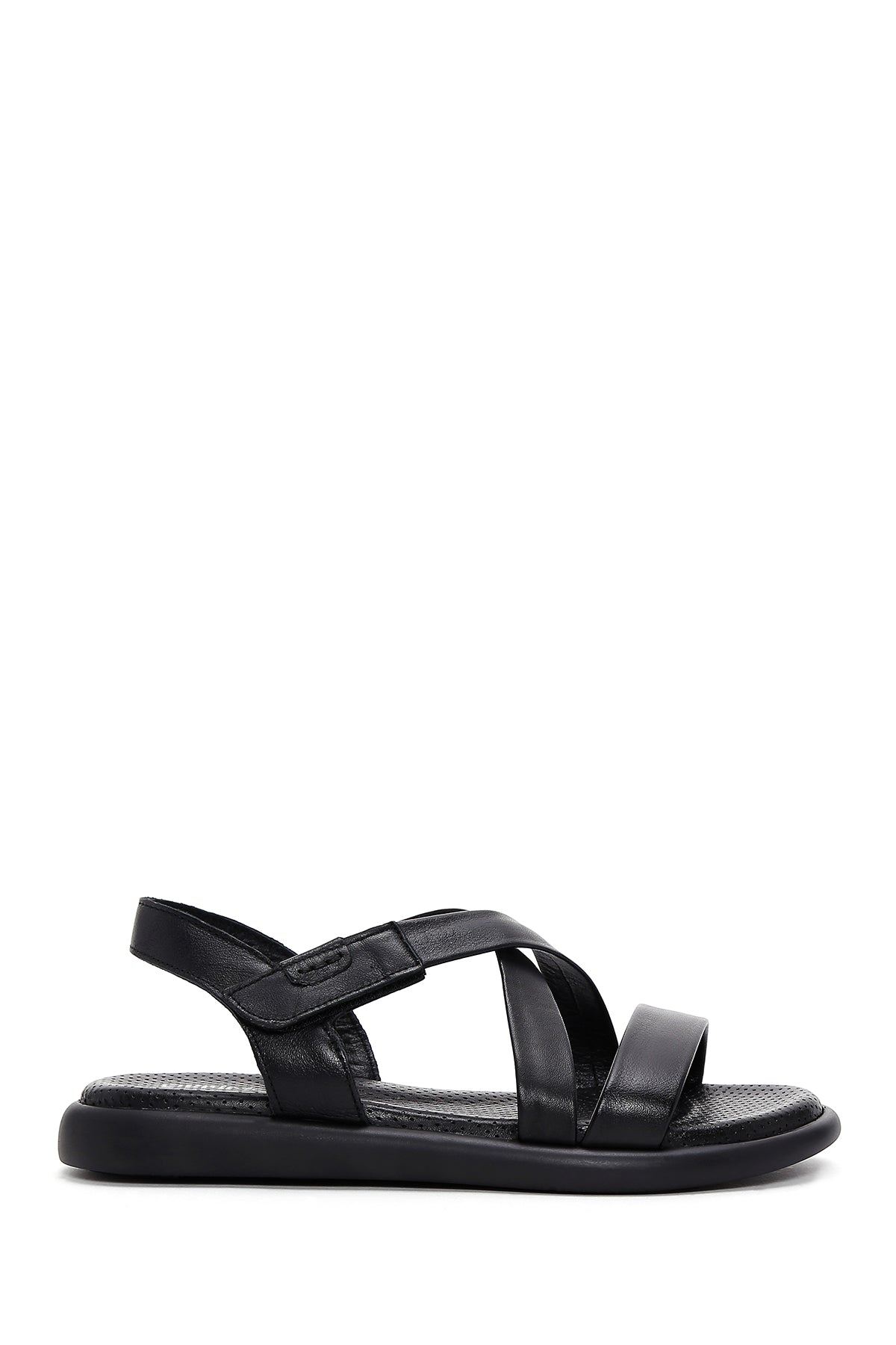 Kadın Siyah Deri Comfort Sandalet 23SFD360618 | Derimod