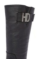 Harley Davidson Women's Black Myerson Leather Boots | Derimod
