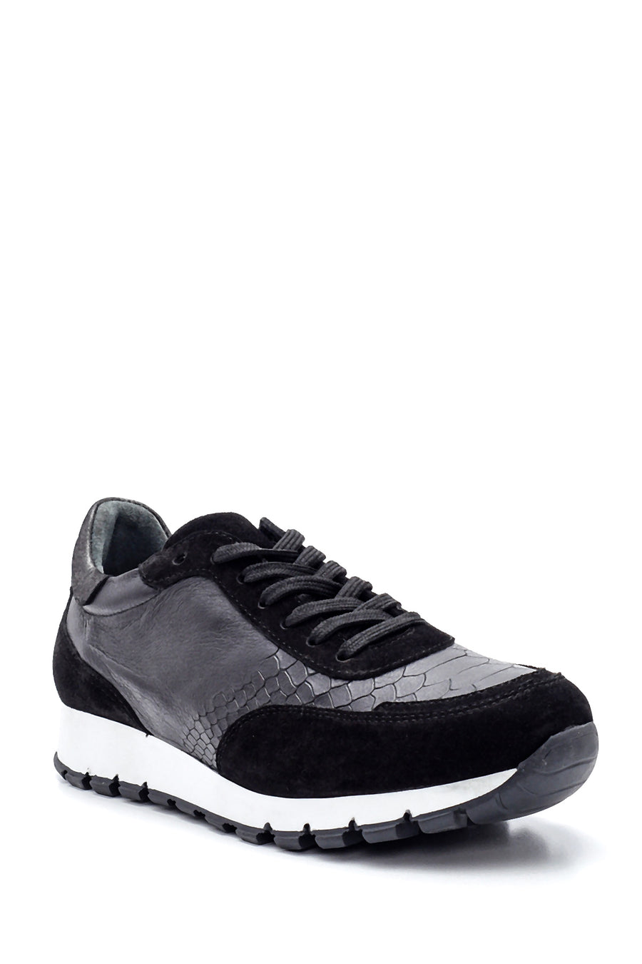 Kadın Deri Desenli Sneaker