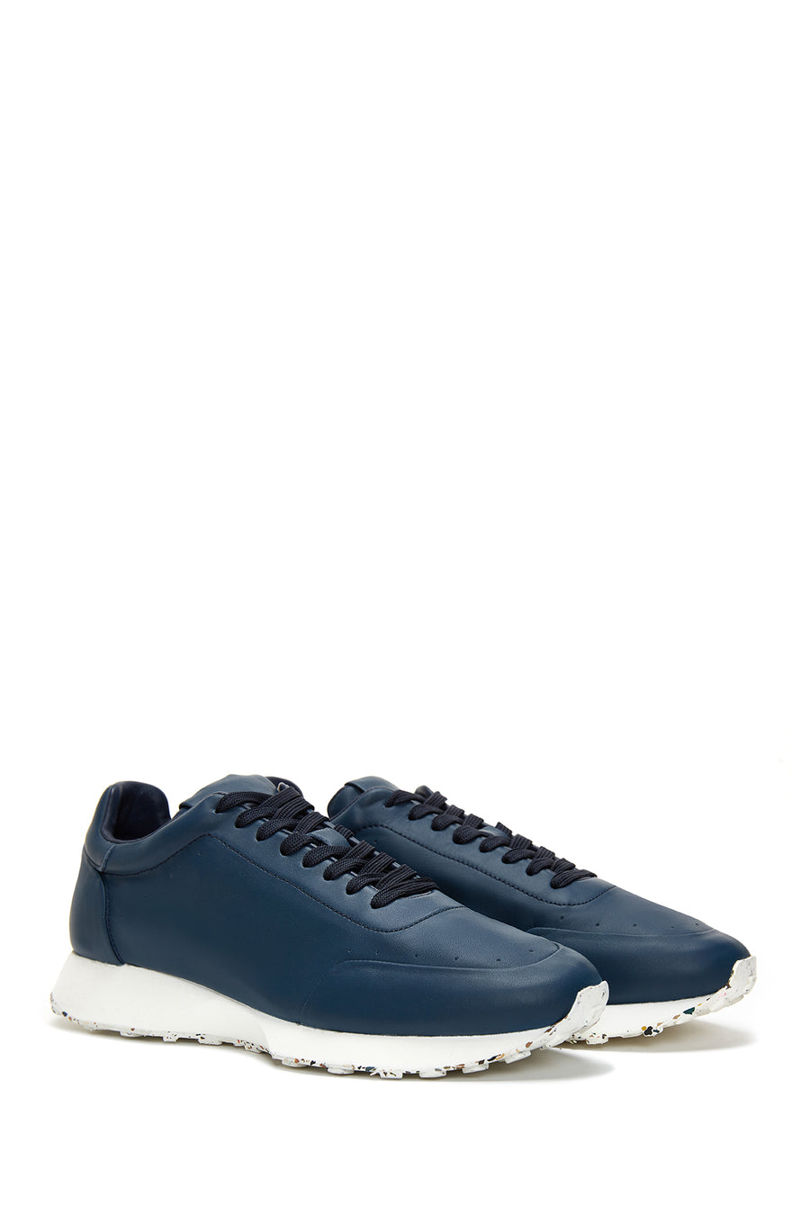 Erkek Lacivert Deri Sneaker