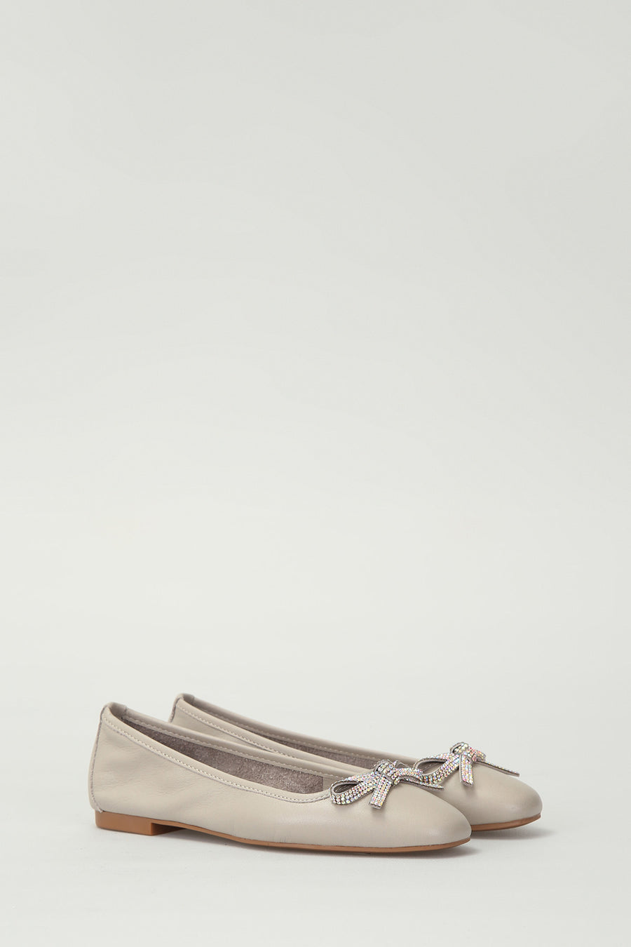 Women's Leather Ballerinas with Bow Detail