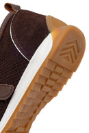 Women's Brown Strapped Suede Leather Ballet Flats | Derimod