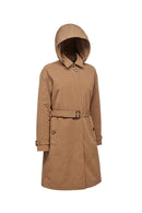 Geox Women's Brown Anyweco Hooded Trench Coat | Derimod