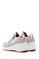 Women's Beige Leather Thick Soled Sneaker | Derimod