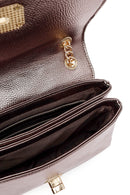 Women's Bronze Long Chain Strap Quilted Shoulder Bag | Derimod