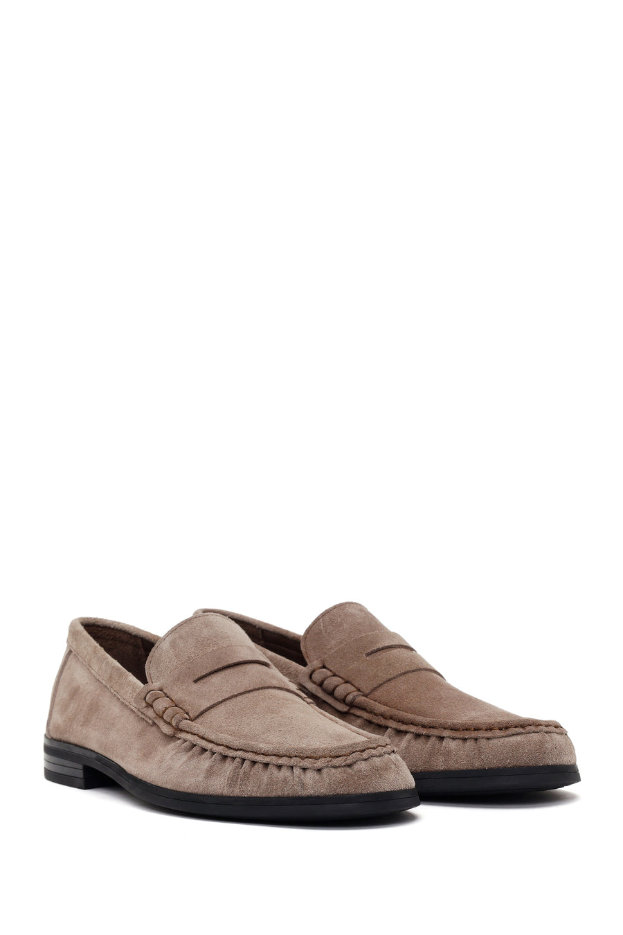 Erkek Gri Süet Deri Casual Loafer