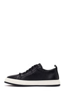 Male Black Lace-Up Leather Sneaker | Derimod