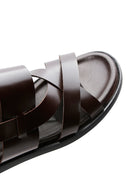 Men's Brown Leather Sandals | Derimod