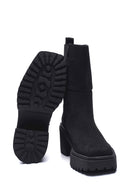 Women's Leather Nubuck Heeled Boots | Derimod