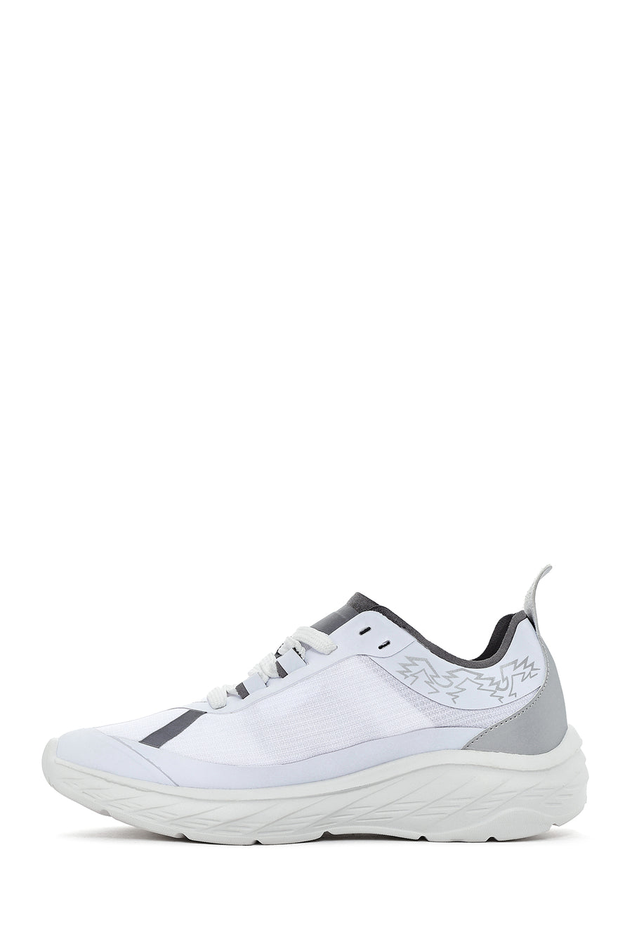 Women's White Lace-Up Thick Soled Sneaker