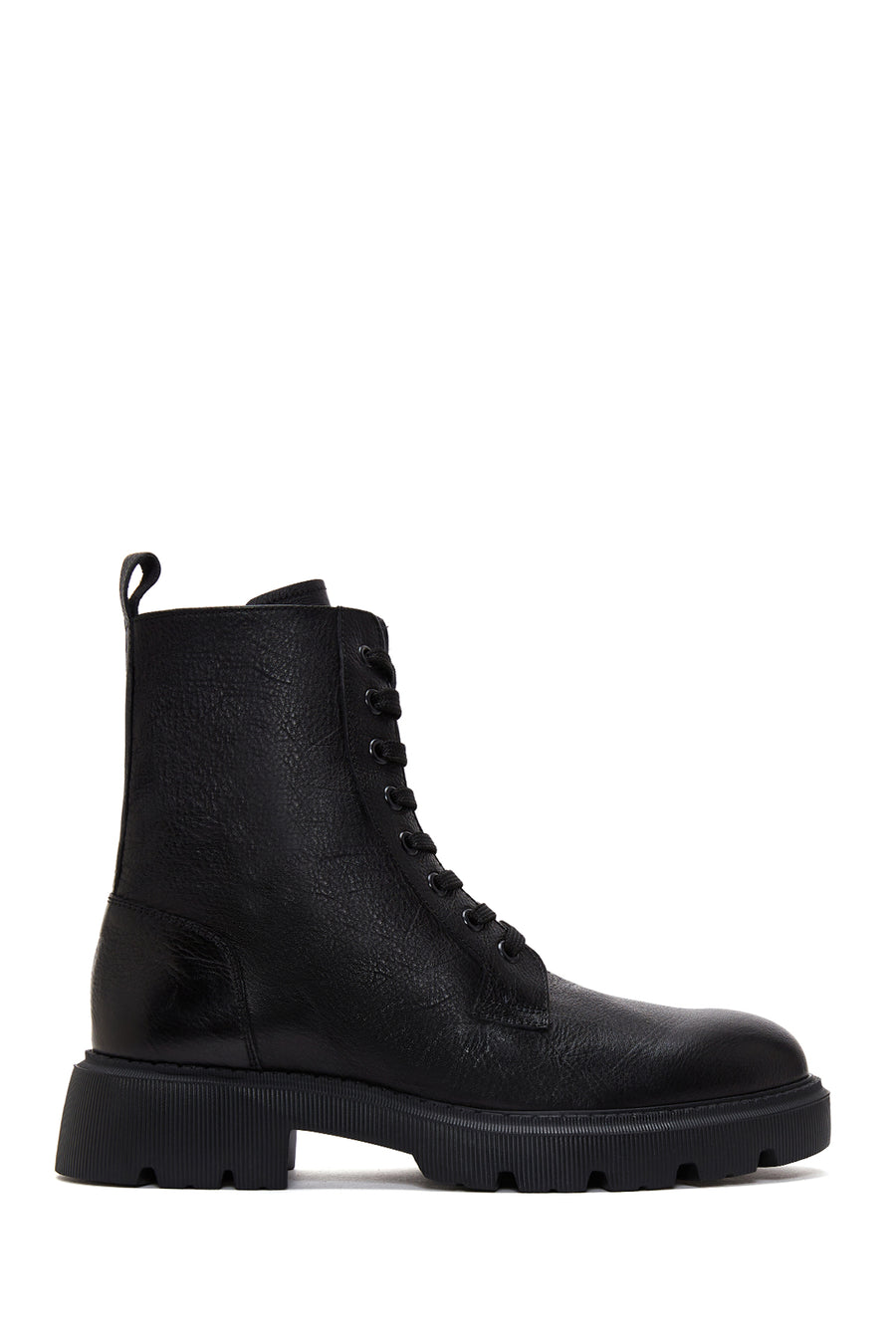 Men's Black Leather Boots Flat Boots 22WFD6144FT | Derimod