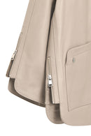 Karen Women's Beige Oversize Leather Jacket | Derimod