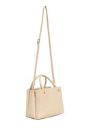 Women's Cream Long Strap Printed Classic Handbag | Derimod