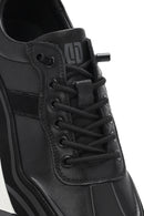 Male Black Lace-Up Leather Sneaker | Derimod