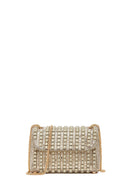 Kadın Altın Zincir Askılı Taşlı Abiye Çantası | Derimod