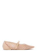 Women's Beige Buckled Jelly Ballerinas | Derimod