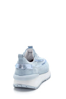 Women's Leather Suede High Sole Sneaker | Derimod