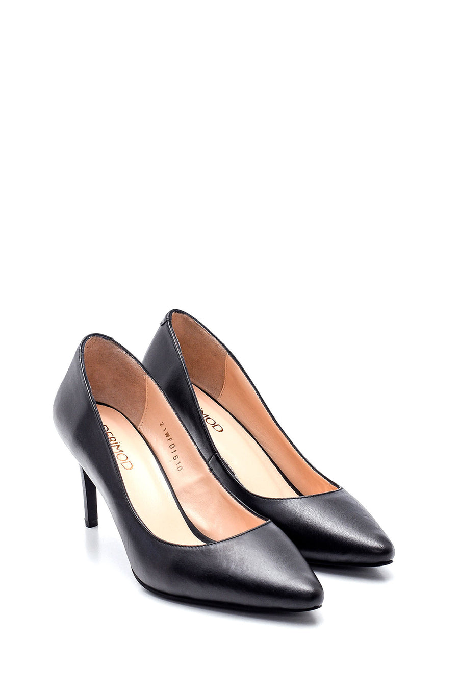 Kadın Siyah İnce Topuklu Deri Stiletto