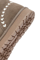 Woman Mink Fur Suede Teddy Boots | Derimod