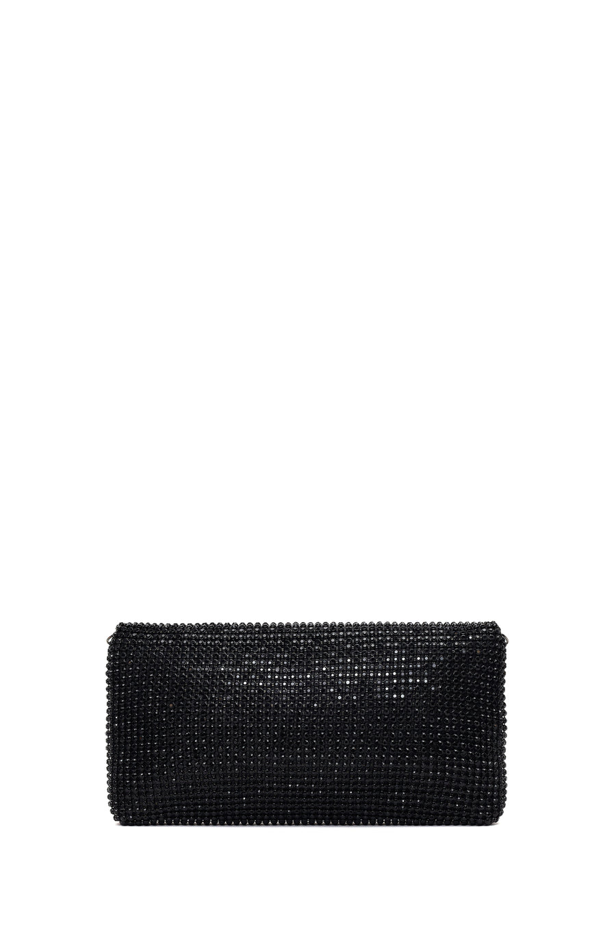Woman Black Chain-Strap Embellished Evening Mini Clutch Bag