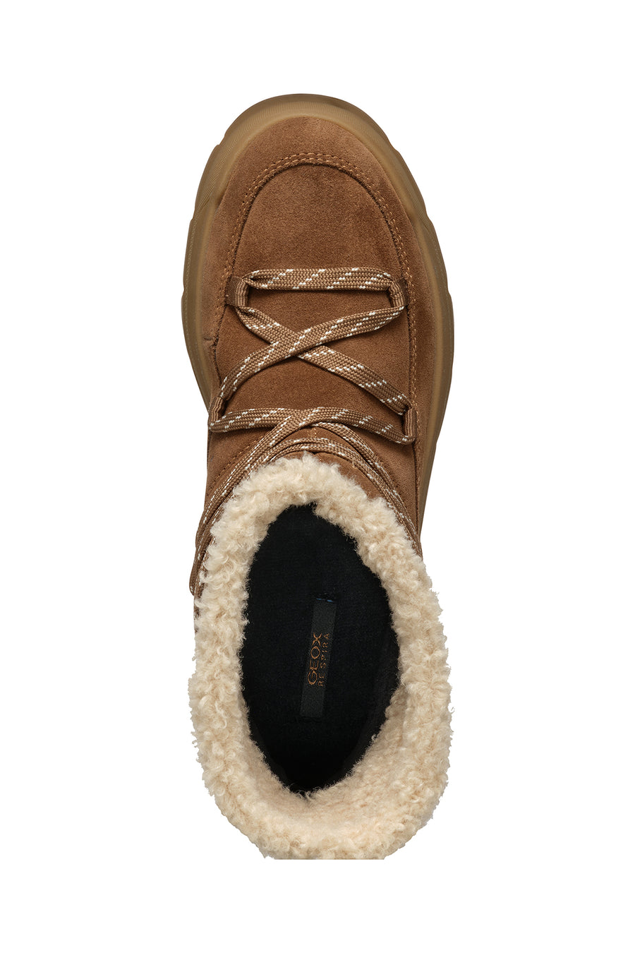 Geox Women's Brown Spherica Ec7.1 Abx Waterproof Suede Leather Boots with Fur