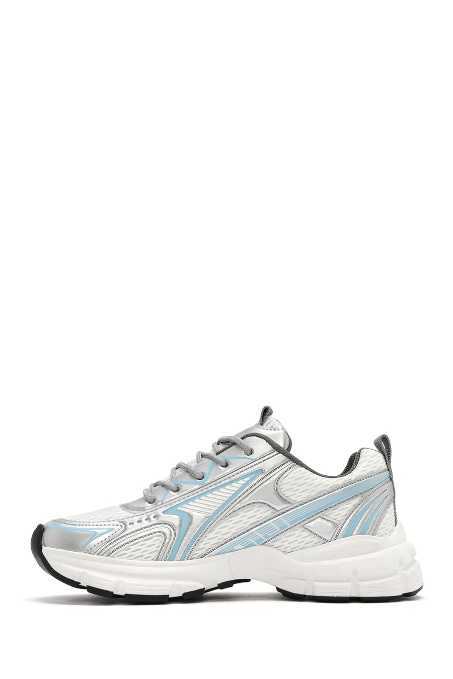 Women's Blue Chunky Sole Lace-Up Sneakers