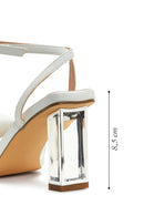 Women's White Transparent Heeled Sandals | Derimod