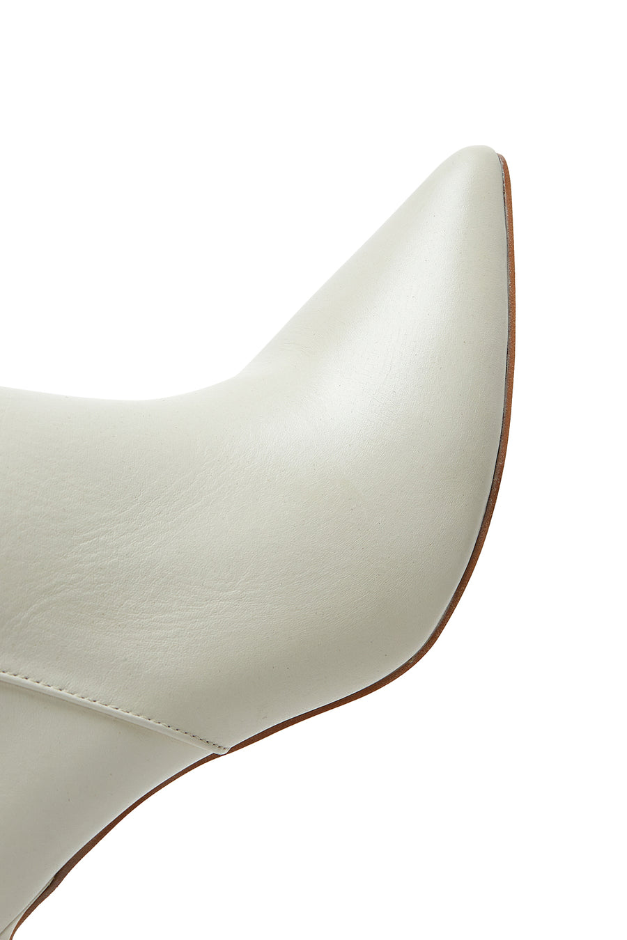 Women's Thin Heeled Zippered Leather Boots