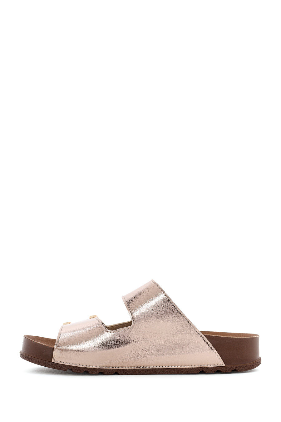 Women's Bronze Double Buckle Comfort Slippers